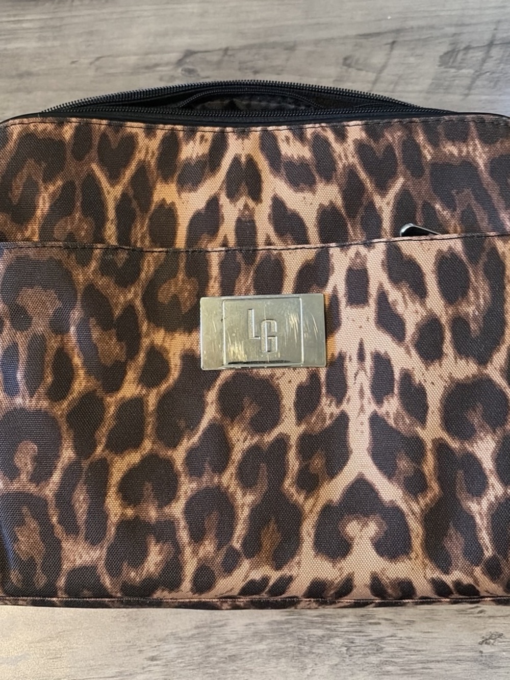 Lori Greiner Leopard Print Cosmetic Bag Organizer